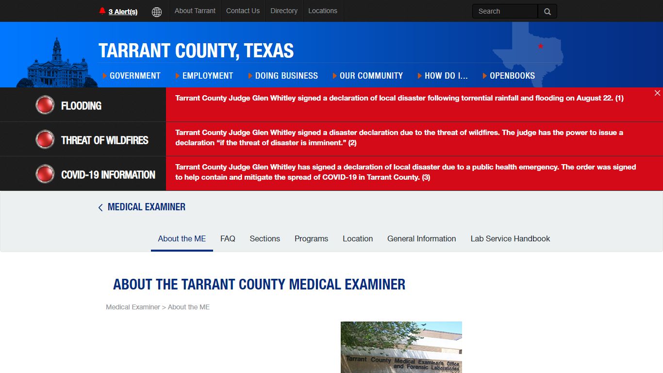 About the Medical Examiner - Tarrant County TX